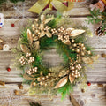Classic Christmas Wreath Golden Leaves and Berries V1142-PB601099696095364