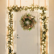 Classic Christmas Wreath Golden Leaves and Berries V1142-PB601099696095364