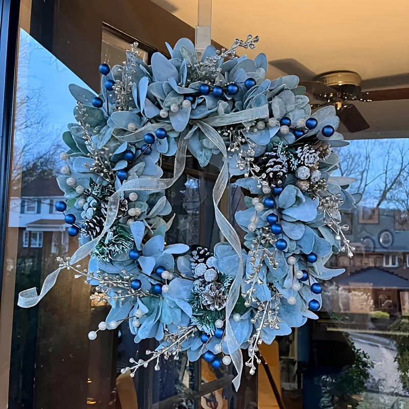 Blueberry Eucalyptus Wreath with Golden Accents V1142-PB601100280987585