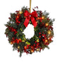 Artificial Christmas Wreath with Red Bow (2pcs) V1142-PB601103592600934