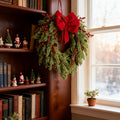 Pine Needle Red Berry Wreath with Heart Bow V1142-PB601103876884296