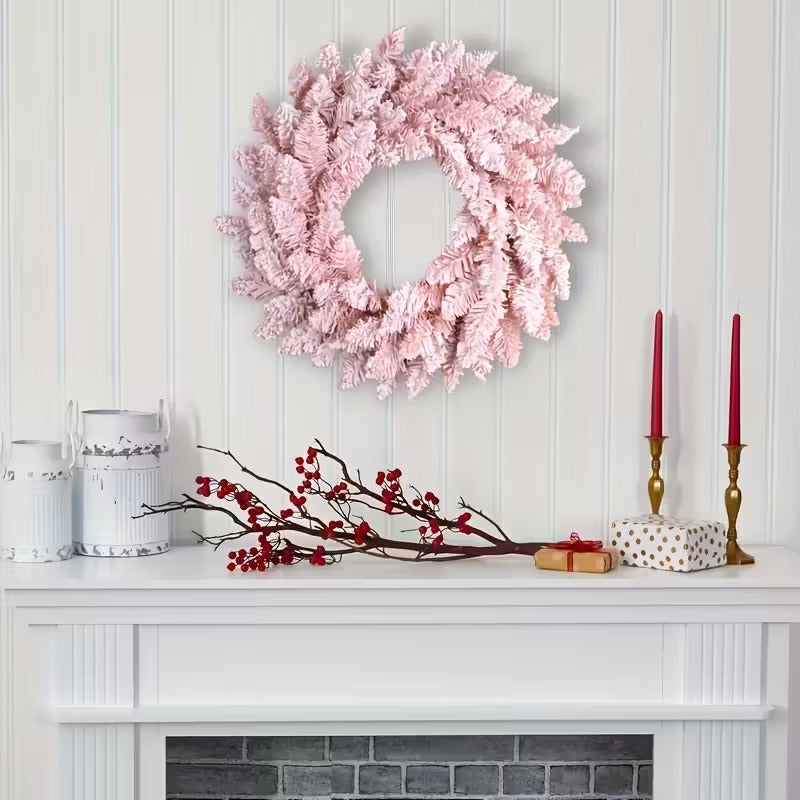 Pink Snowy Pine Christmas Wreath V1142-PB601104179821977