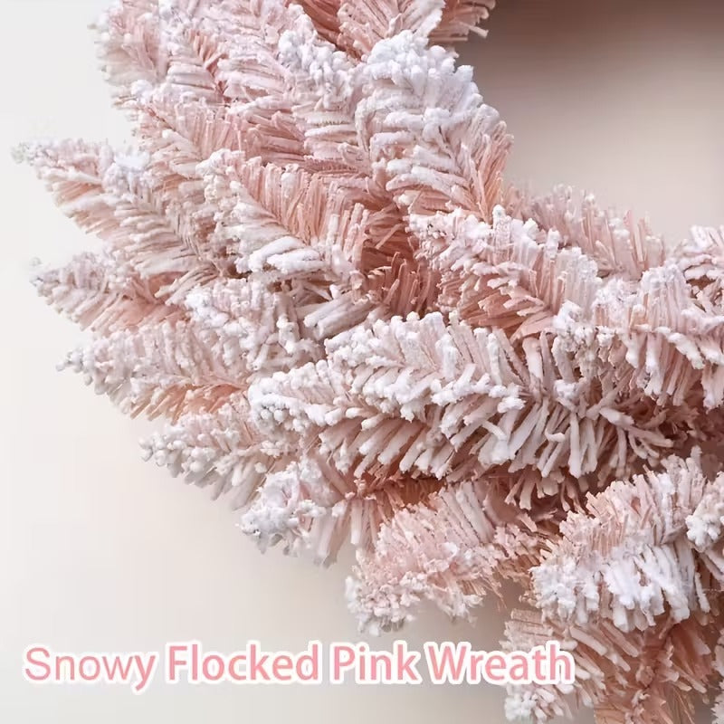 Pink Snowy Pine Christmas Wreath V1142-PB601104179821977