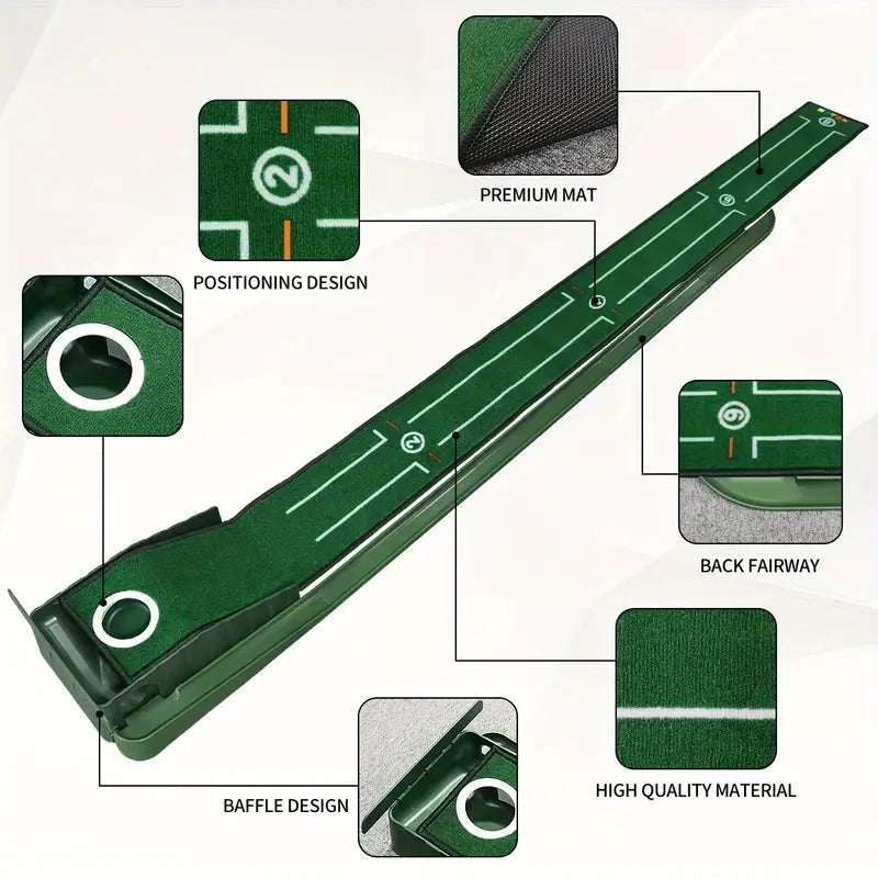 Compact Edition Portable Golf Putting Training Mat V1142-PBPM24051