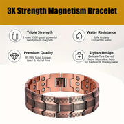 3X Strong Copper Magnetic Bracelet for Men V1142-PBYY10997