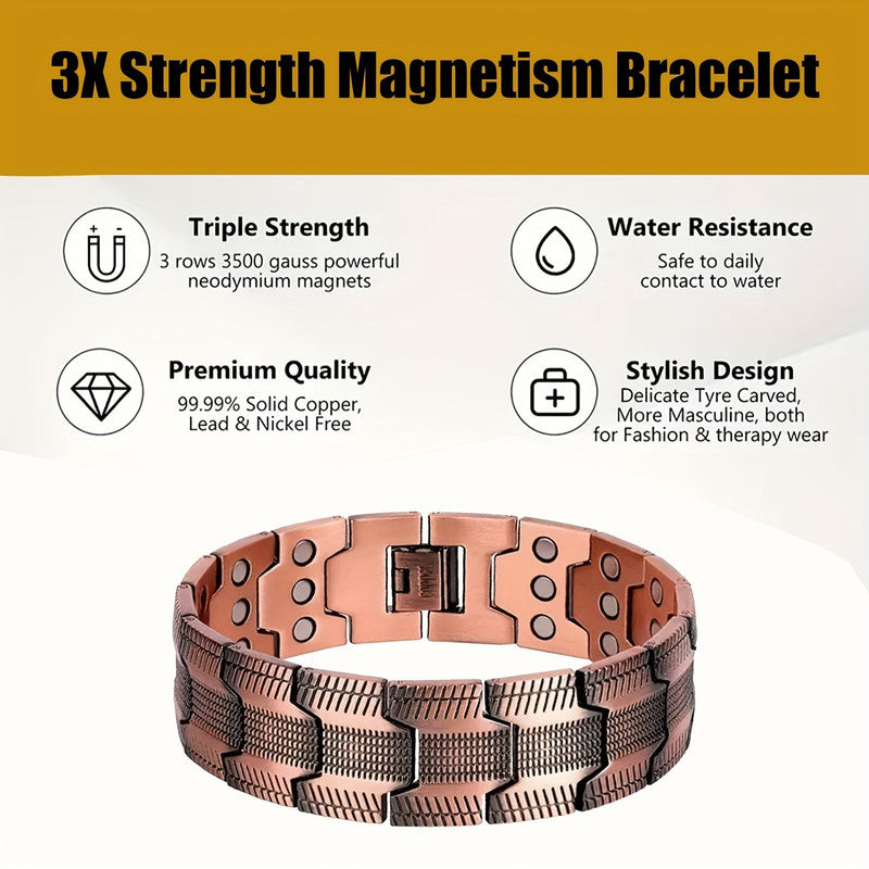 3X Strong Copper Magnetic Bracelet for Men V1142-PBYY10997