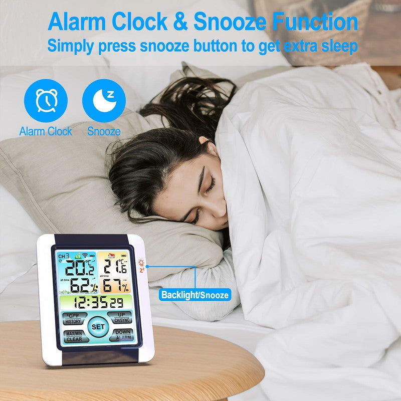 Wireless Weather Station Digital Thermometer with Sensor V1142-TM601099572436985