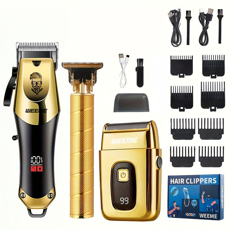 Golden Hair Clipper Razor Trimmer Set for Men V1142-TM601099587116983