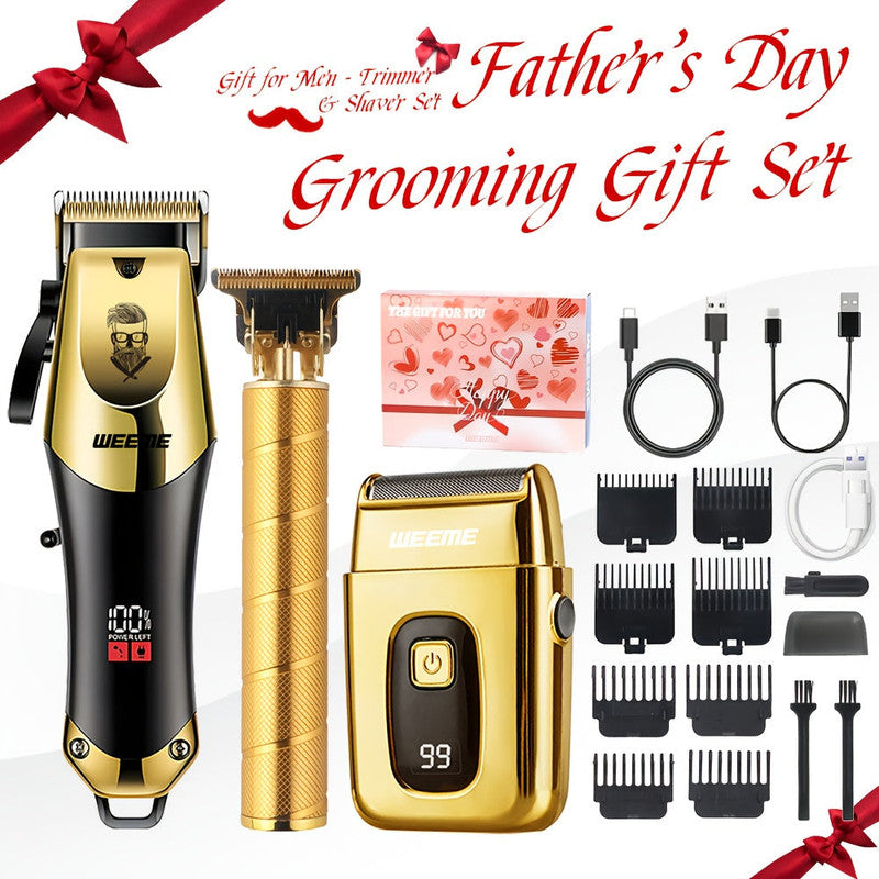 Golden Hair Clipper Razor Trimmer Set for Men V1142-TM601099587116983