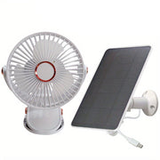 Solar Battery Camping Fan with Light Rechargeable V1142-TM601099641257303