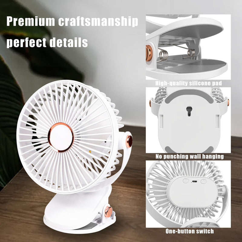 Solar Battery Camping Fan with Light Rechargeable V1142-TM601099641257303