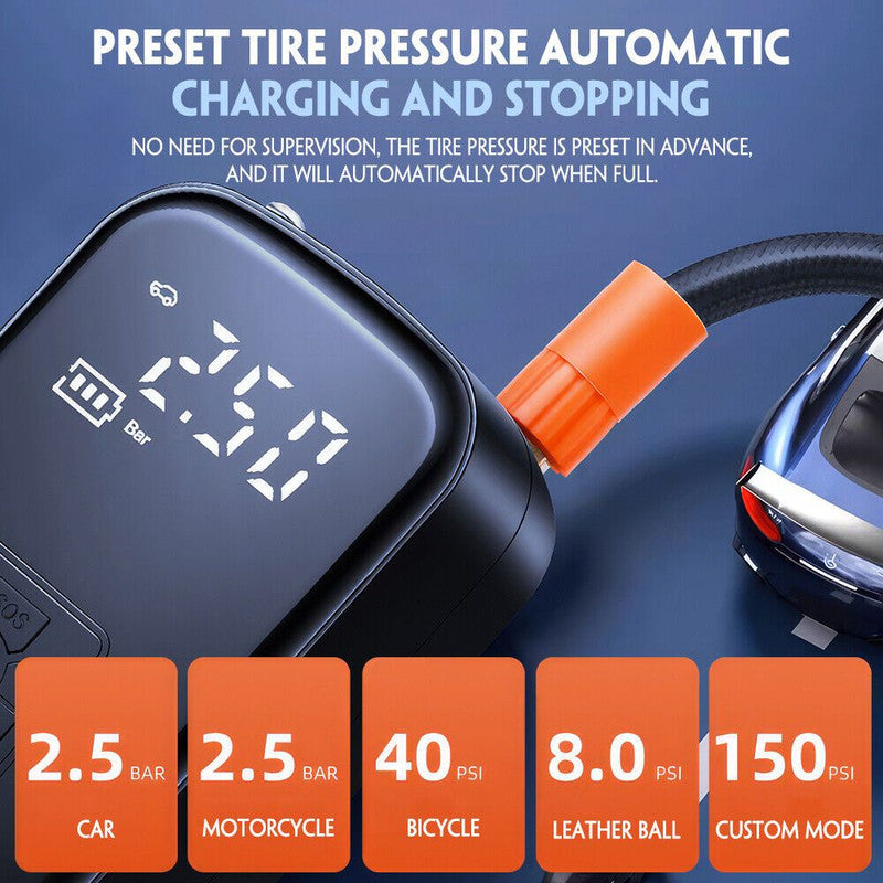 150PSI Portable Cordless Air Compressor Tire Inflator V1142-TM601099714847588