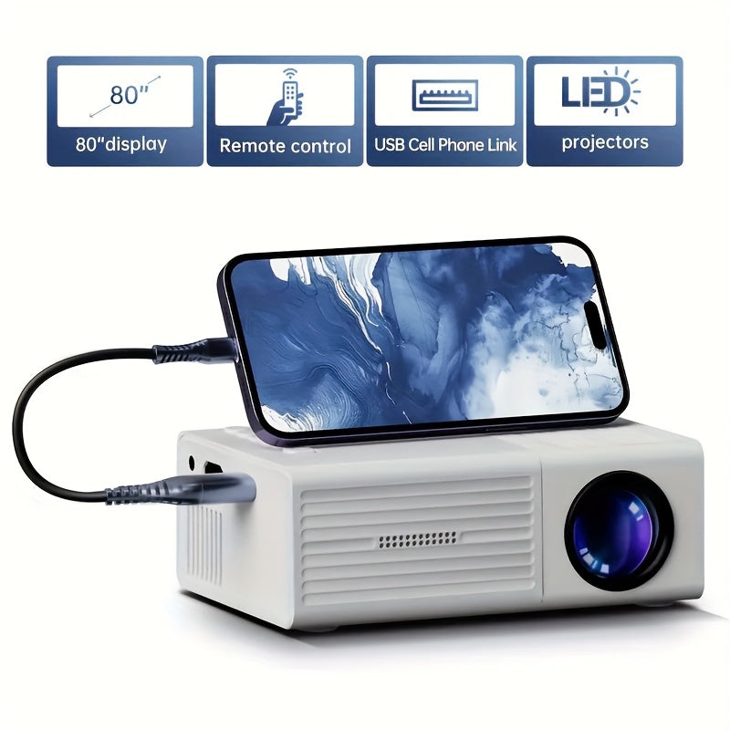 1080P HD Mini Projector with LED Display V1142-TM601099899852758