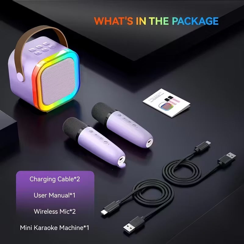 Wireless Mini Karaoke Machine with Microphones V1142-TM601100095708190