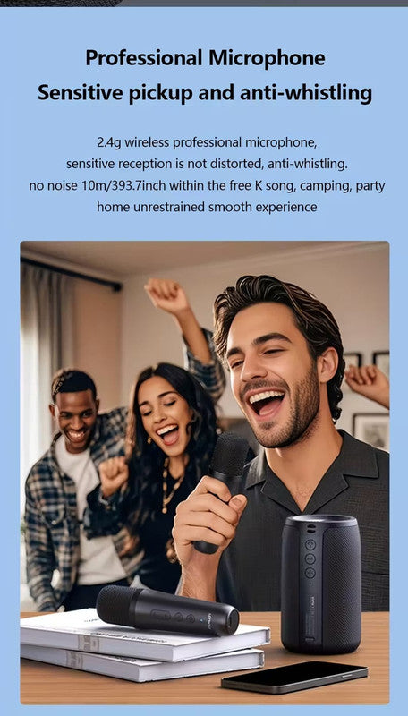 Wireless Speaker with Dual Karaoke Microphones V1142-TM601100200564973