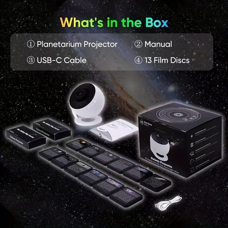 Galaxy Star Projector with 13 Discs USB V1142-TM601100250193241
