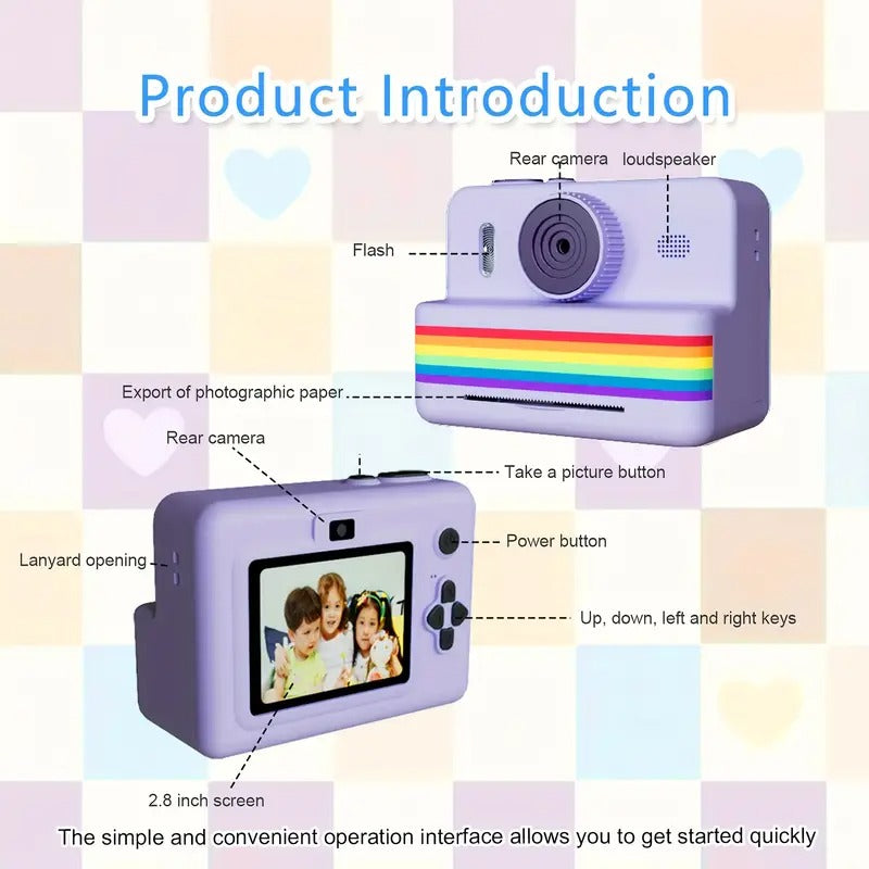 Portable Photo Printer Camera with Rechargeable Battery V1142-TM601100498012977