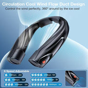 Neck Fan Portable USB 6000mAh 6-Speed Cooling V1142-TM601101012731130