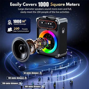Wireless Karaoke Machine with Dual Microphones V1142-TM601101276195164