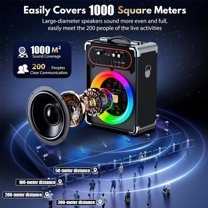Wireless Karaoke Machine with Dual Microphones V1142-TM601101276195164