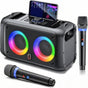 Portable Karaoke Speaker with 2 Wireless Microphones V1142-TM601101362687901