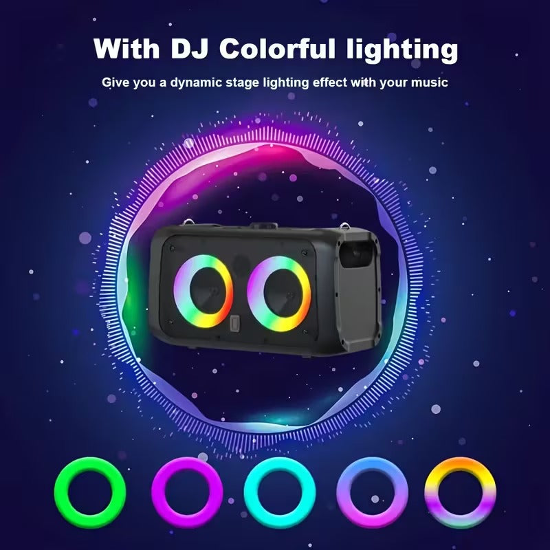 Portable Karaoke Speaker with 2 Wireless Microphones V1142-TM601101362687901