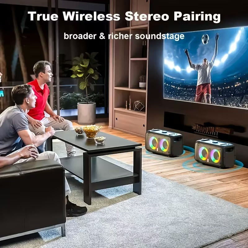 Portable Karaoke Speaker with 2 Wireless Microphones V1142-TM601101362687901