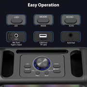 Portable Karaoke Speaker with 2 Wireless Microphones V1142-TM601101362687901