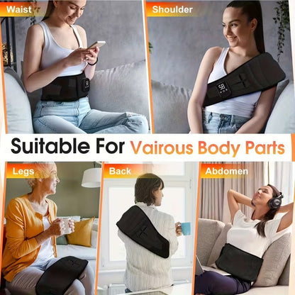 Heated Waist Massager Belt USB Rechargeable V1142-TM601101507178793