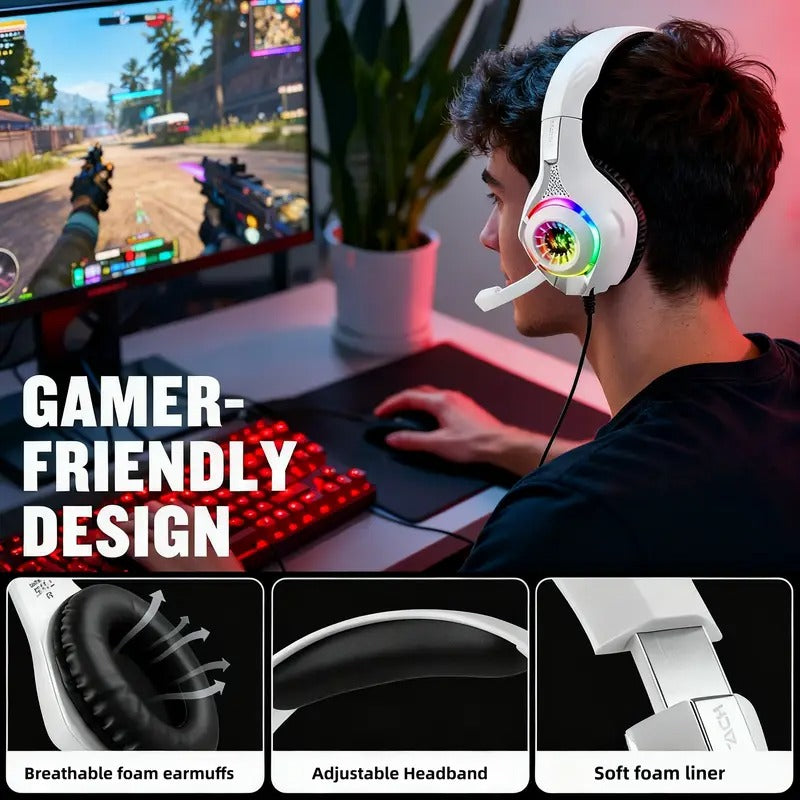 Gaming Headset with Mic, LED Light & Surround Bass V1142-TM601101726972127