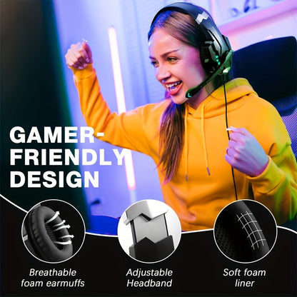 PS5 Wired Gaming Headset with 40mm Surround Sound V1142-TM601102426585872