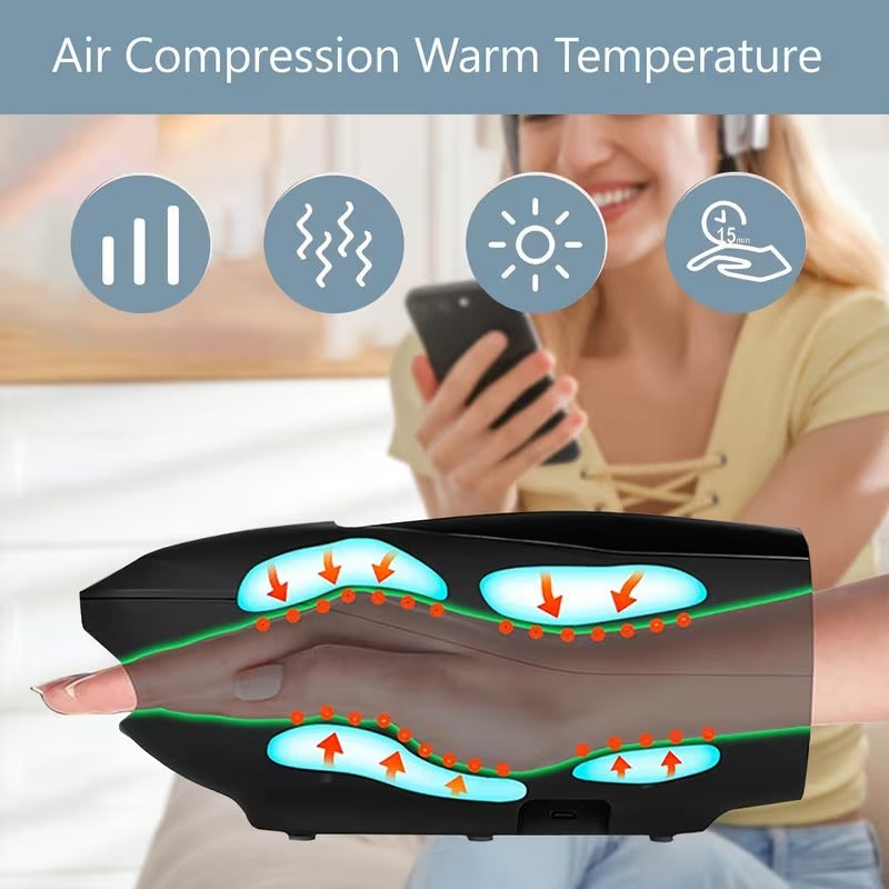NNETM Ergonomic Hand Massager with Heat & Vibration V1142-TM601102571462325