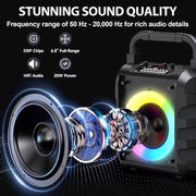 20W Portable Karaoke Speaker with Dual Wireless Mics V1142-TM601103053704200