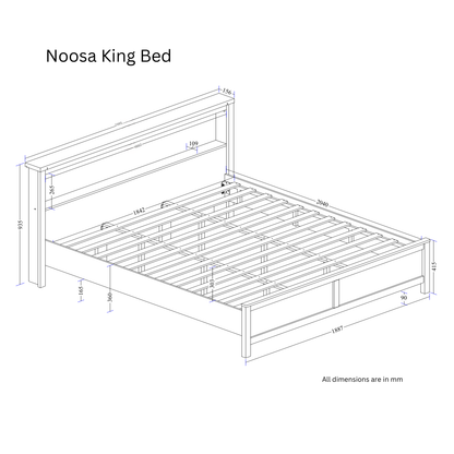 Noosa King Bed Frame with Shelf V1150-BED24001KING