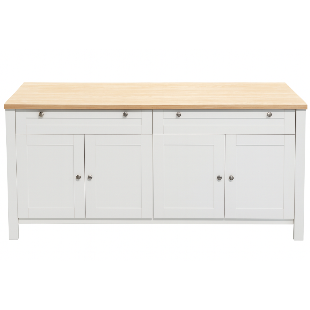 Noosa Buffet Sideboard White and Oak 4 Doors and 2 Drawers V1150-BF24001