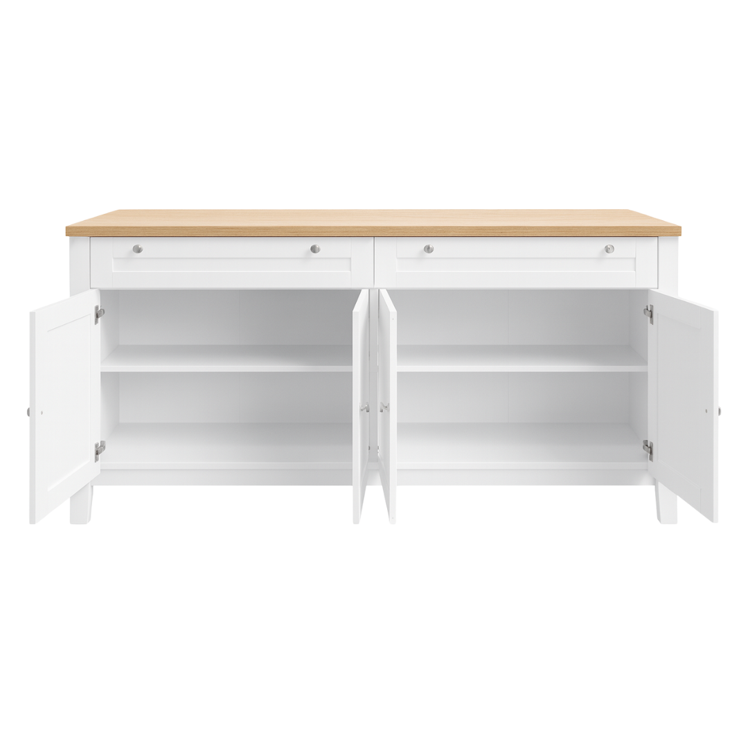 Noosa Buffet Sideboard White and Oak 4 Doors and 2 Drawers V1150-BF24001