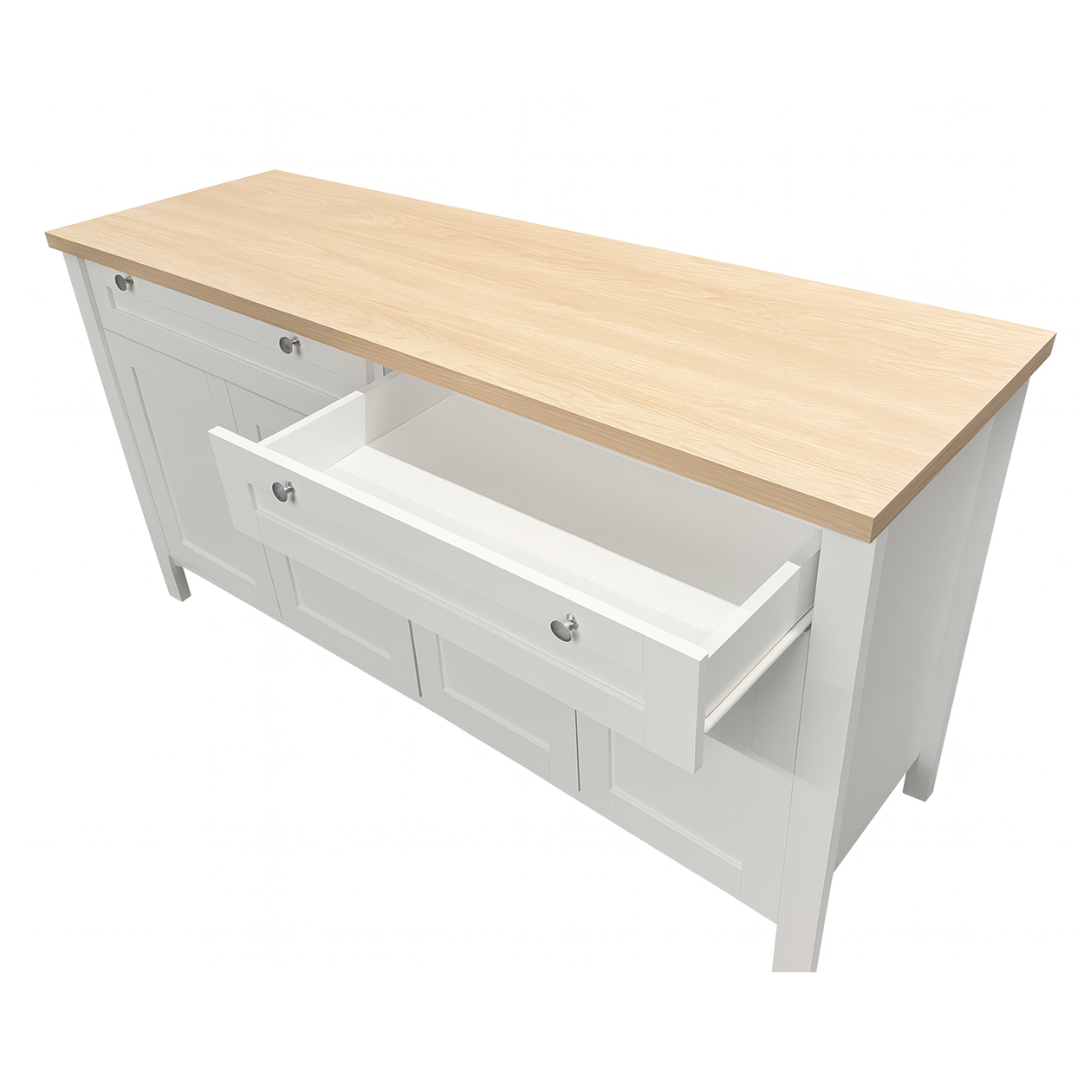 Noosa Buffet Sideboard White and Oak 4 Doors and 2 Drawers V1150-BF24001