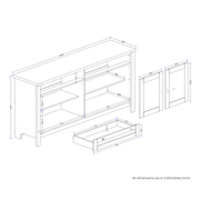Noosa Buffet Sideboard White and Oak 4 Doors and 2 Drawers V1150-BF24001