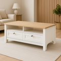 Noosa Coffee Table White Oak 2 Shelf and 2 Drawers V1150-CF24001