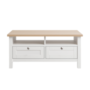 Noosa Coffee Table White Oak 2 Shelf and 2 Drawers V1150-CF24001