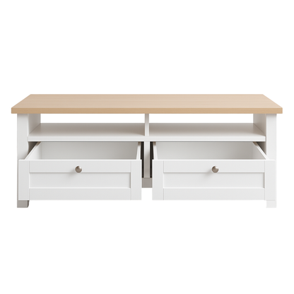 Noosa Coffee Table White Oak 2 Shelf and 2 Drawers V1150-CF24001