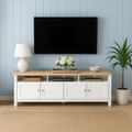 Noosa Entertainment Unit White and Oak 4 Doors and 3 spaces V1150-TV24001