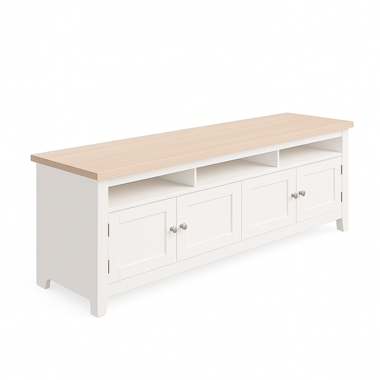 Noosa Entertainment Unit White and Oak 4 Doors and 3 spaces V1150-TV24001