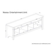 Noosa Entertainment Unit White and Oak 4 Doors and 3 spaces V1150-TV24001