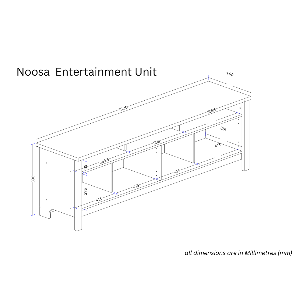 Noosa Entertainment Unit White and Oak 4 Doors and 3 spaces V1150-TV24001