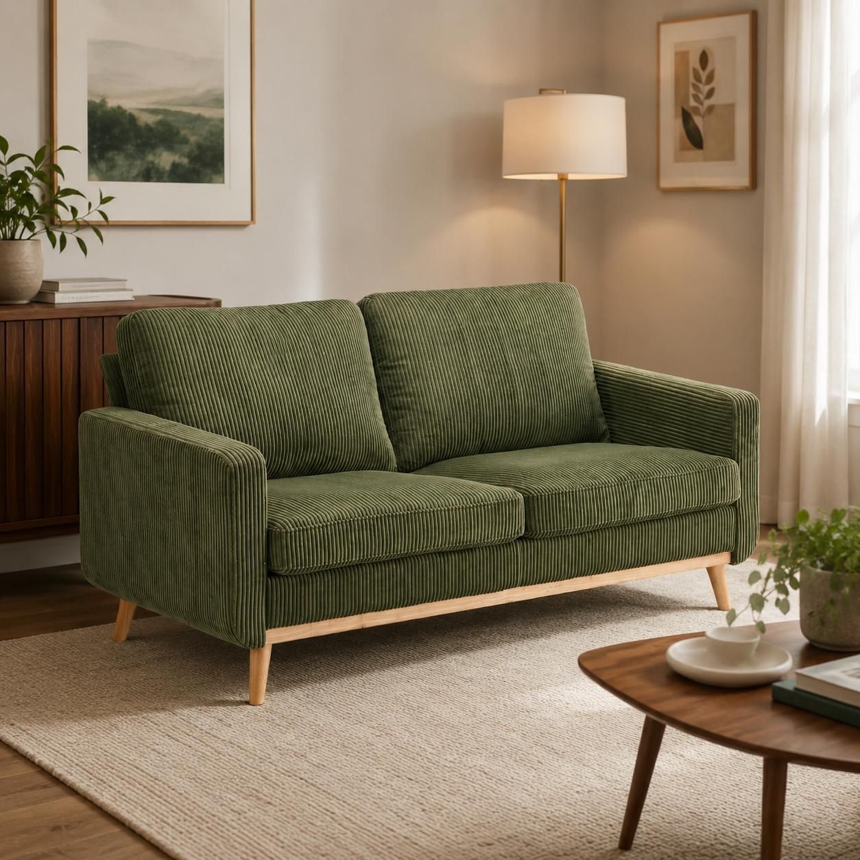Comforro Willow 2 Seater Compressed Sofa V1158-SF-LM2442-17-2S-MOSS