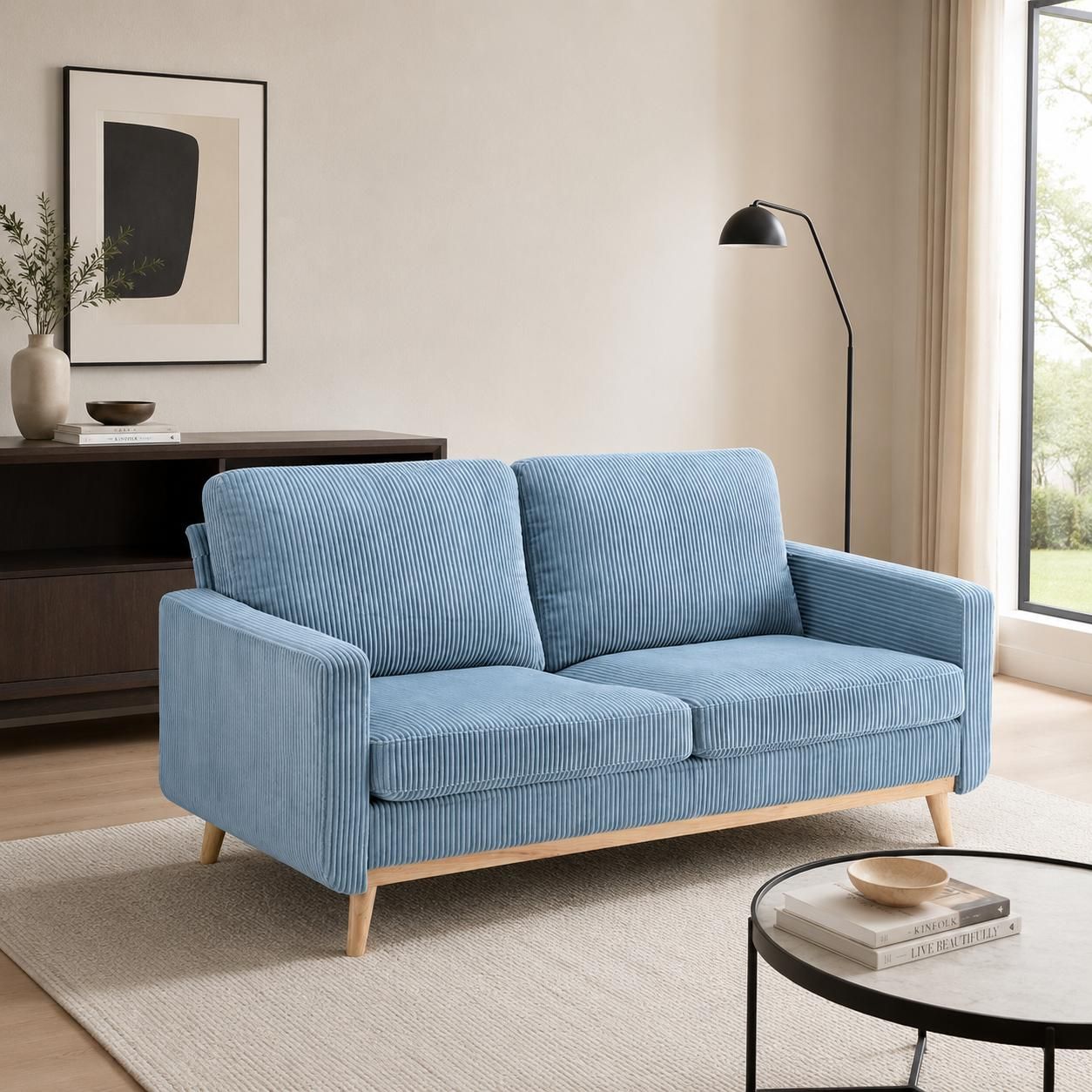 Comforro Willow 2 Seater Compressed Sofa V1158-SF-LM2442-21-2S-AQUA