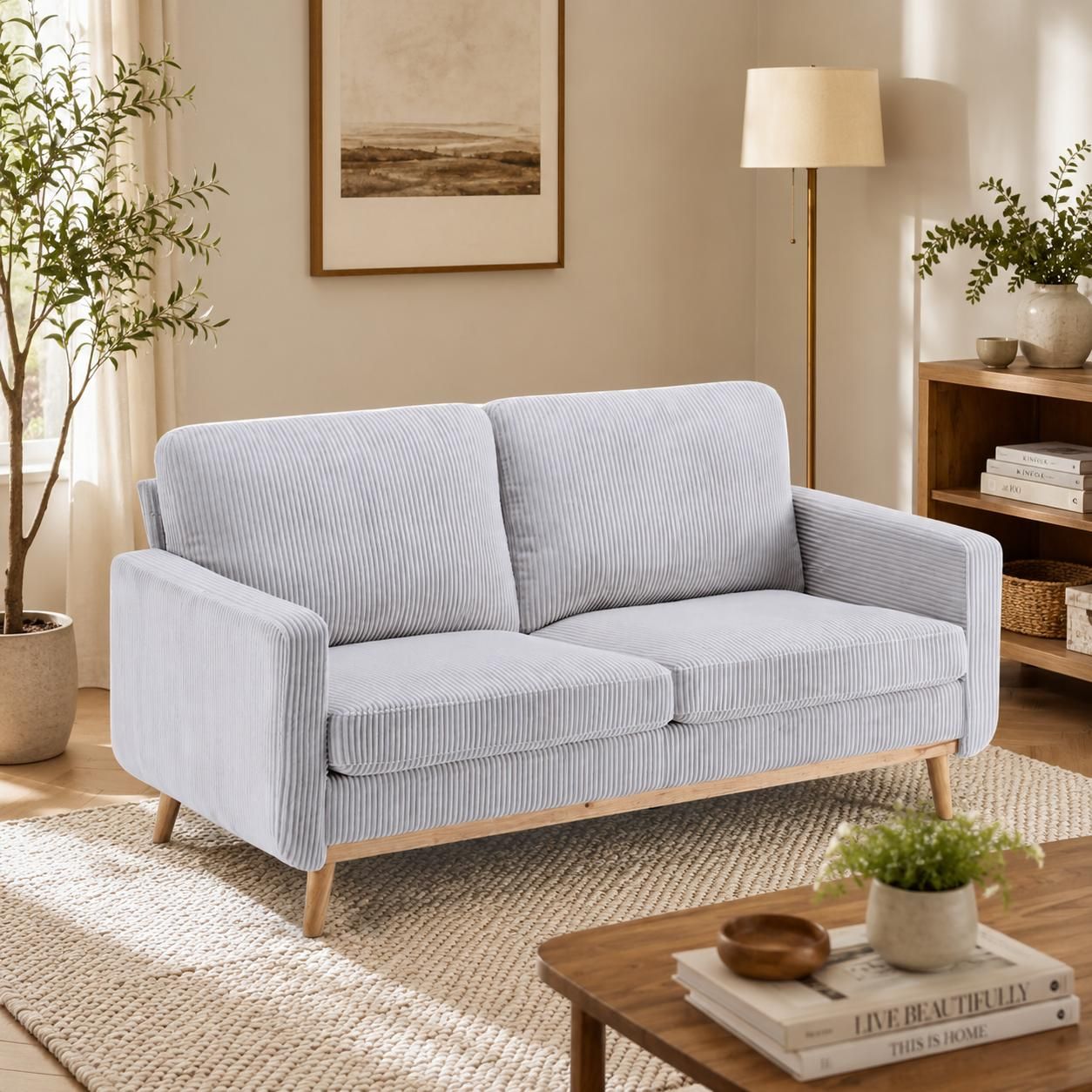 Comforro Willow 2 Seater Compressed Sofa V1158-SF-LM2442-25-2S-LGY