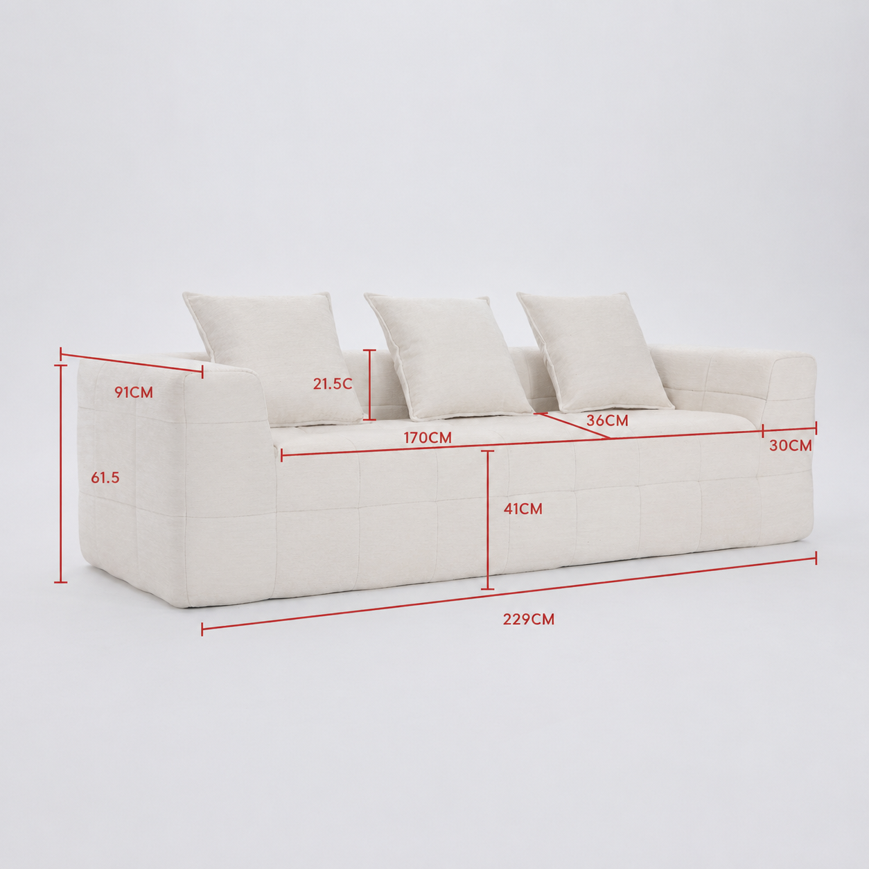 Monda 3 Seater Compressed Sofa V1158-ZE7264-MYJJL12-2-BE