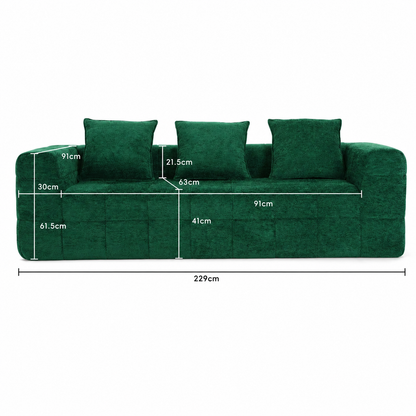 Monda 3 Seater Compressed Sofa V1158-ZE7264-MYJJL12-2-GN